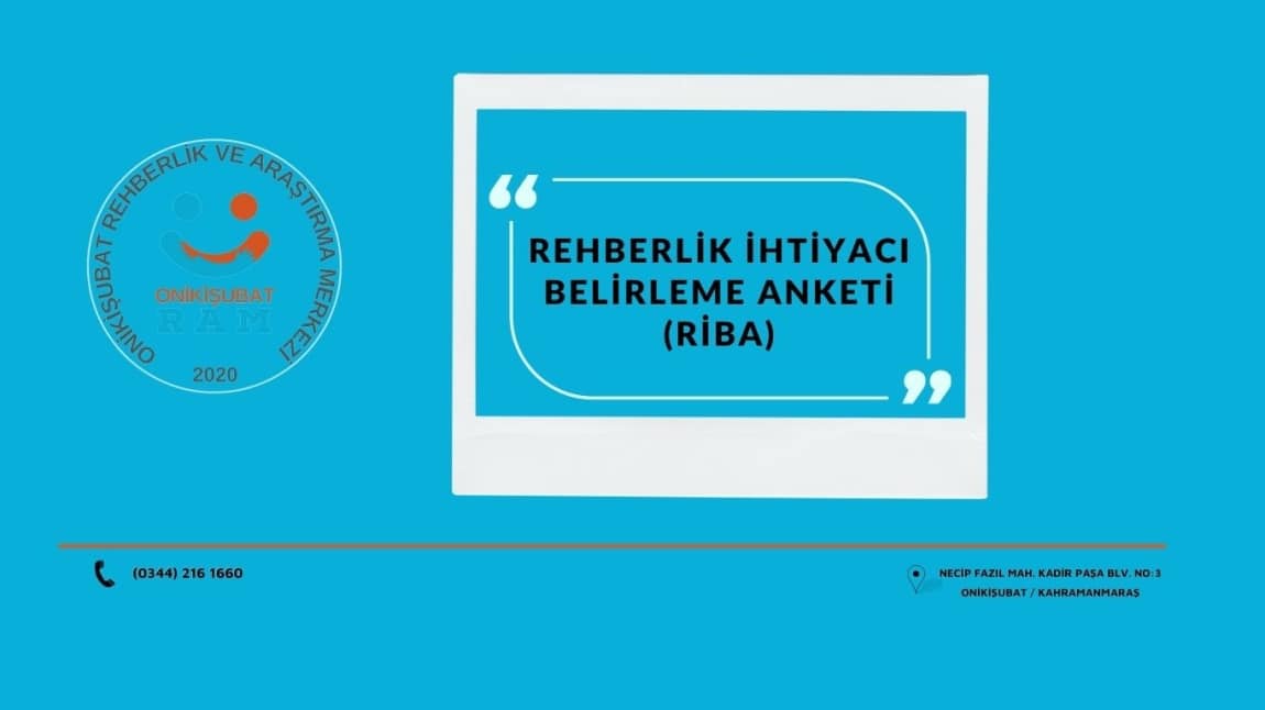 REHBERLİK İHTİYAÇ BELİRLEME ANKETLERİ (RİBA) 2025